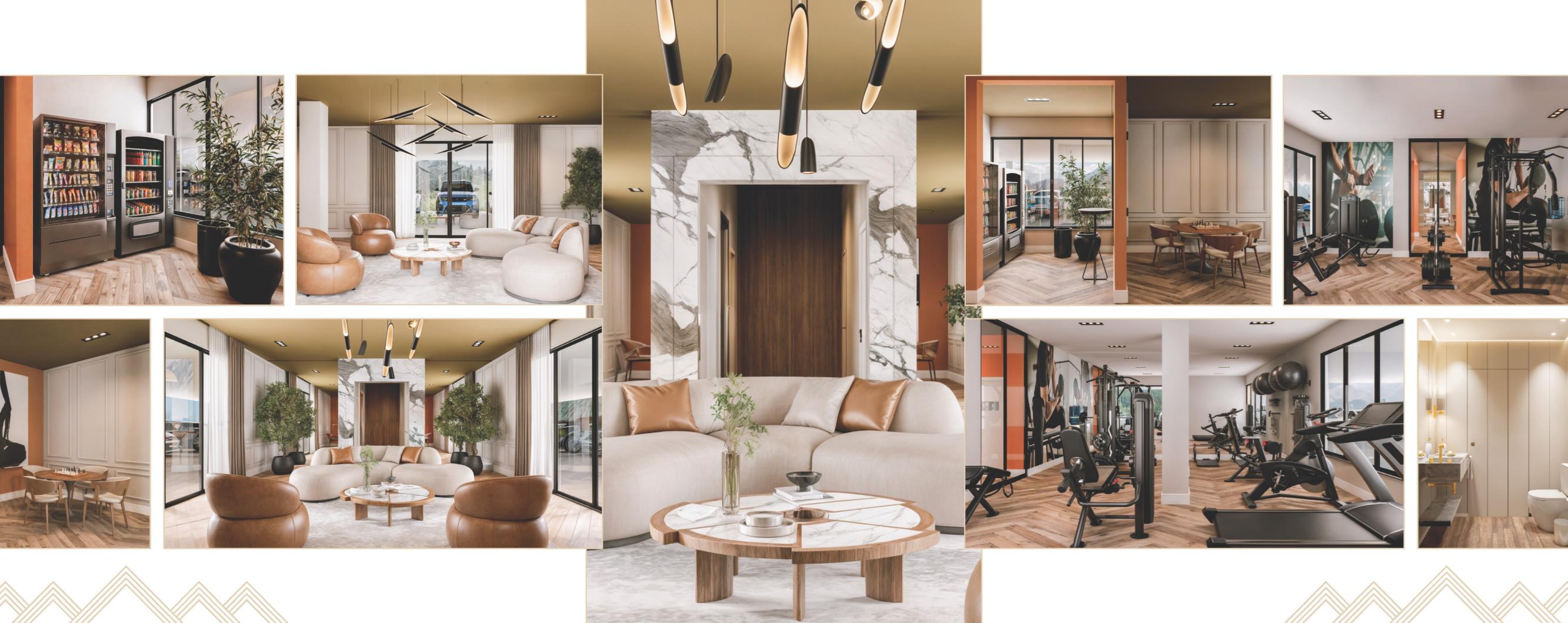Áreas comuns: hall, lounge, academia e mini market