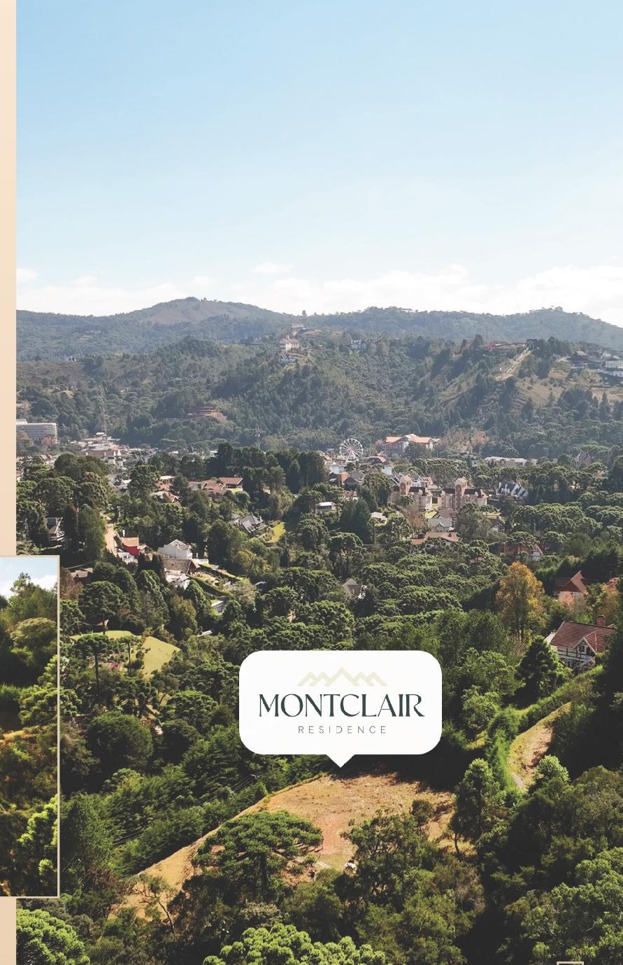 Vista da serra a partir do Alto do Capivari, com a marcação do terreno do Montclair Residence